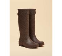 Joules Leopard Print Knee High Wellies Brown Mix