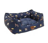 Joules Let Sleeping Dogs Lie Box Bed Its Raining Dogs Print - Medium - 69x52x25cm