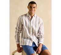 Joules Linen Blend Striped Shirt - Multi, Blue Mix,Multi,Beige Mix