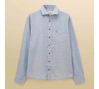 Joules Mens Blue Stripe Long Sleeve Linen Blend Shirt