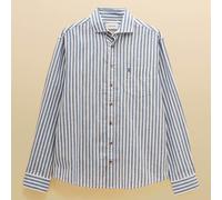 Joules Mens Blue White Stripe Linen Blend Long Sleeve Shirt