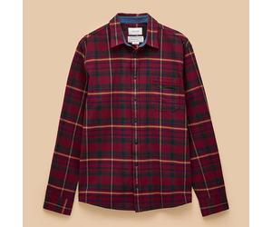 Joules Mens Burgandy Red Brushed Flannel Cotton Shirt Size 2XL