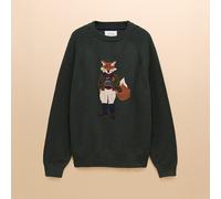 Joules Mens Green Fenton Fox Knitted Jumper