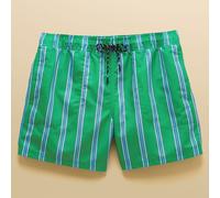 Joules Mens Green Stripe Overton Rugby Style Swim Shorts