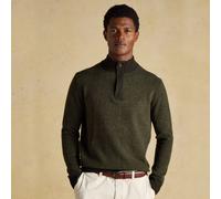 Joules Mens Highland Button 1/4 Zip Jumper - Dark Green - Size: Large