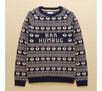 Joules Mens Navy Baa Humbug Intarsia Chrismtas Jumper Size 2XL