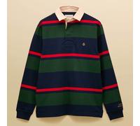 Joules Mens Navy Green Stripe Rugby Long Sleeve Shirt