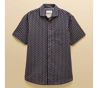 Joules Mens Navy Linen Print Short Sleeve Shirt