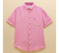Joules Mens Pink Linen Short Sleeve Classic Fit Shirt