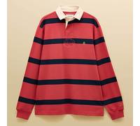 Joules Mens Red Navy Stripe Rugby Long Sleeve Shirt