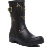 Joules Molly Joules Bee Printed Boot In Black Size 6