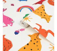 Joules Country Critters Heroes White/Rainbow Wallpaper - 10m x 52cm