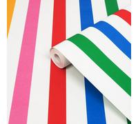 Joules Multicolour Country Critters Stripe Smooth Wallpaper