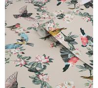 Joules Multicolour Garden Birds Smooth Wallpaper Sample