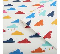 Joules Multicolour Rainbow Cloud Smooth Wallpaper Sample