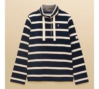 Joules Navy Cream Stripe Saunton Cotton Blend Funnel Neck Sweatshirt