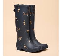 Joules Navy Dog Printed Adjustable Tall Wellies