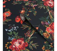 Joules Navy Floral Forest Smooth Wallpaper Sample