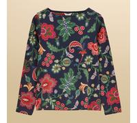 Joules Navy Floral Printed Harbour Boat Neck Top