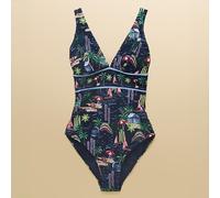 Joules Navy Holiday Icons Panel V-Neck Swimsuit