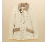 Joules Neutral Highclere Showerproof Diamond Quilt Jacket with Adjustable Waist