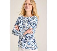 Joules New Harbour Printed Breton Top Blue Print