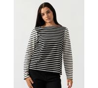 Joules New Harbour Womens Striped Breton Top - Black/Cream Hotchpotch - Black/Cream Hotchpotch - UK10 EU38 US6
