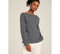 Joules New Harbour Womens Striped Breton Top - Navy Cream Stripe - Navy Cream Stripe - UK8 EU36 US4