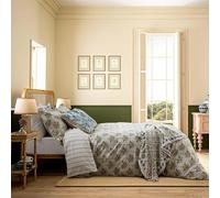 Joules Palm Geo Print Duvet Cover Set King Size Creme & Multi