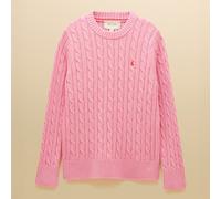Joules Pink Classic Cotton Cable Knit Jumper
