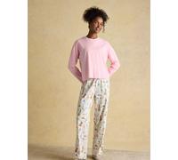 Joules Pure Cotton Dog Print Pyjama Set Cream Mix