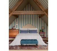 Joules Pure Cotton Floral Scallop Bedding Set - 5FT - Blue Mix, Blue Mix