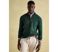 Joules Pure Cotton Funnel Neck Half Zip Jumper Dark Green