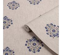 Joules Relaxed Eclectic Blue Motif Patterned Smooth Wallpaper
