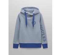 Joules Rushton Womens Cowl Neck Hoodie - Blue/White - Blue/White - UK10 EU38 US6