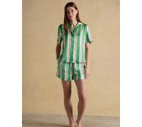 Joules Satin Striped Shortie Set Green Mix