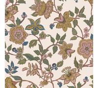 Joules Scot Floral Wallpaper - Cream/Multi - 10m