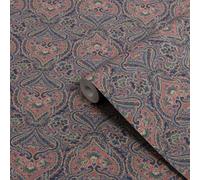 Joules Sophisticated Country Navy & Multicolour Opulent Paisley Patterned Smooth Wallpaper