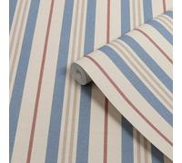 Joules Grove Stripe Wallpaper | Pink/Blue