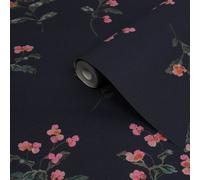 Joules Swanton Navy Floral Smooth Wallpaper