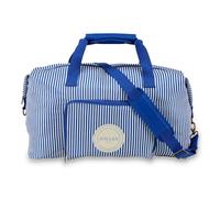 Joules Ticking Stripes Softside Foldable Packaway Duffle Bag for Travel or Overnight, Portable, Carry On, One Size, Blue Striped