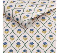 Joules Trellis Floral Cream Gold Wallpaper
