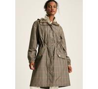 Joules Waterproof Checked Lightweight Raincoat Brown Mix