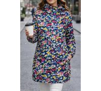 Joules Waterproof Jacket Navy Floral Packaway Mac Rain Coat Ladies UK 6 Raincoat