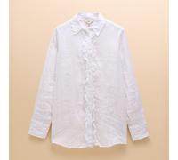 Joules White Selene Linen Shirt Size 10