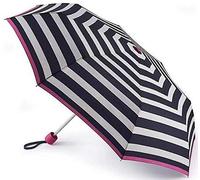 Joules Wide Coastal Stripe Minilite Folding Handbag Size Compact Umbrella & Matching Cover