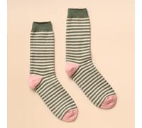 Joules Women's Cosy Stripe Socks - Khaki - Size: One Size