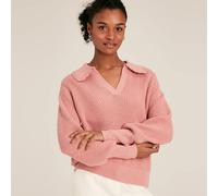 Joules Women's Evangeline Crochet Jumper - Pink - Size: UK14