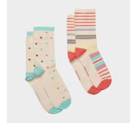 Joules Ladies 2 Pack Everyday Socks - Multi-Print - Size: One Size