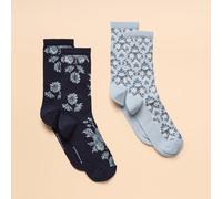 Joules Women's Everyday 2 Pack Socks - Blue Print - Size: One Size